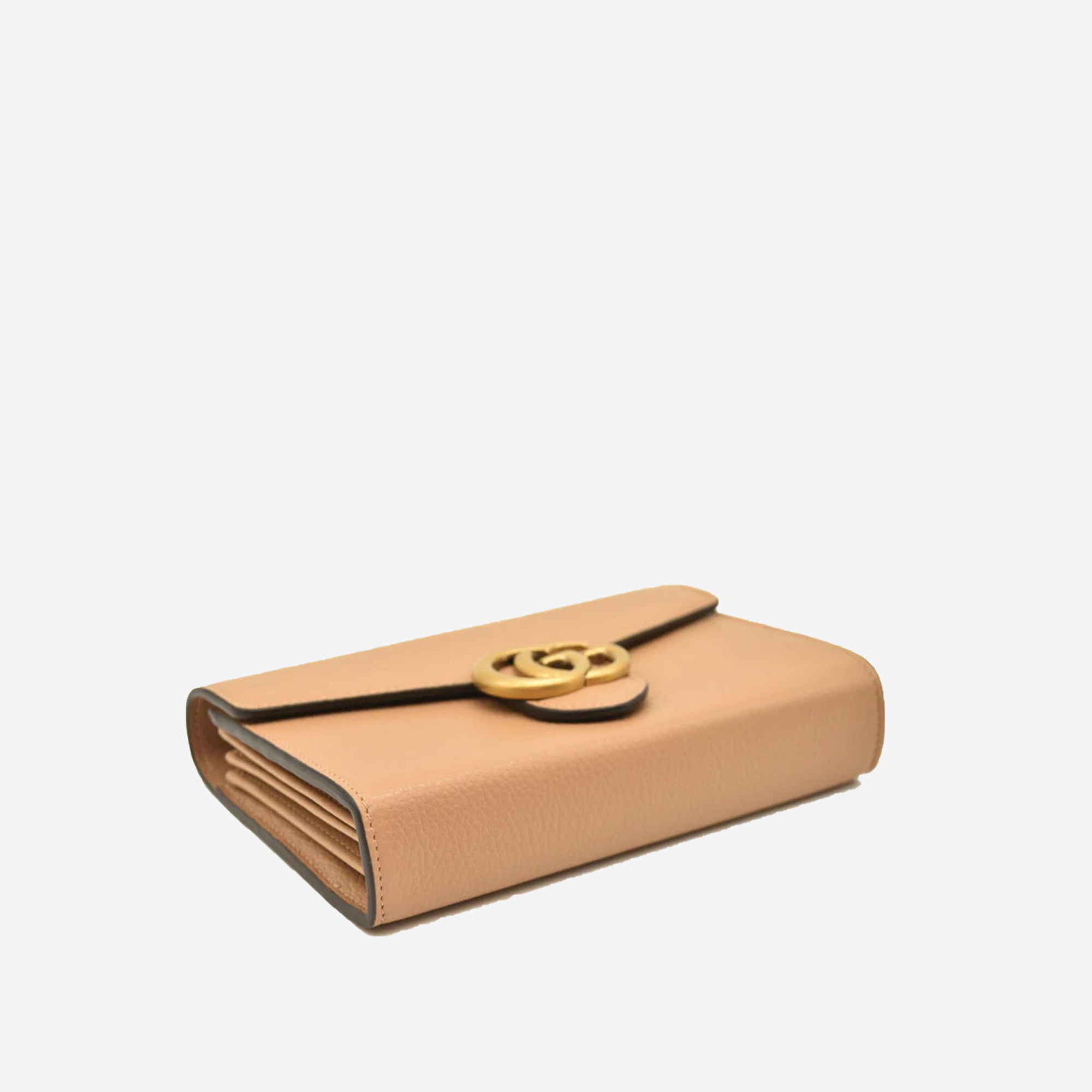  Gucci GG Marmont Mini Wallet On Chain Beige 