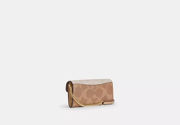 Coach Klare Wallet With Chain In Blocked Signature Canvas 