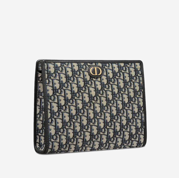  Dior 30 Montaigne Dea Pouch Blue Oblique Jacquard 