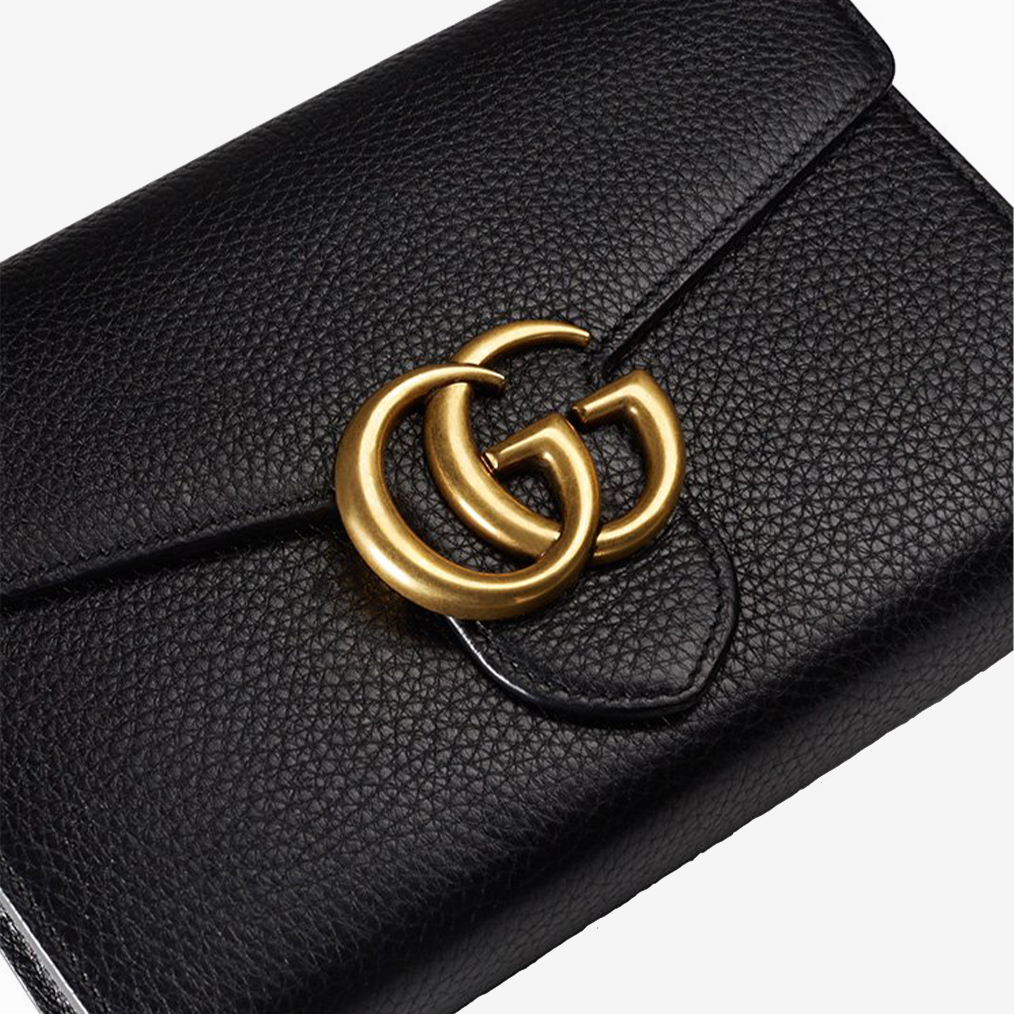  Gucci GG Marmont Mini Wallet On Chain Black 
