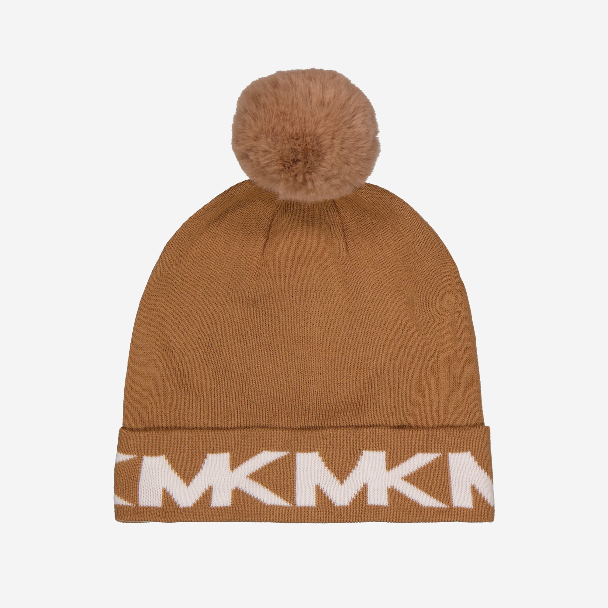  Michael Kors Women Brand Logo Print Bennie Tan/White 