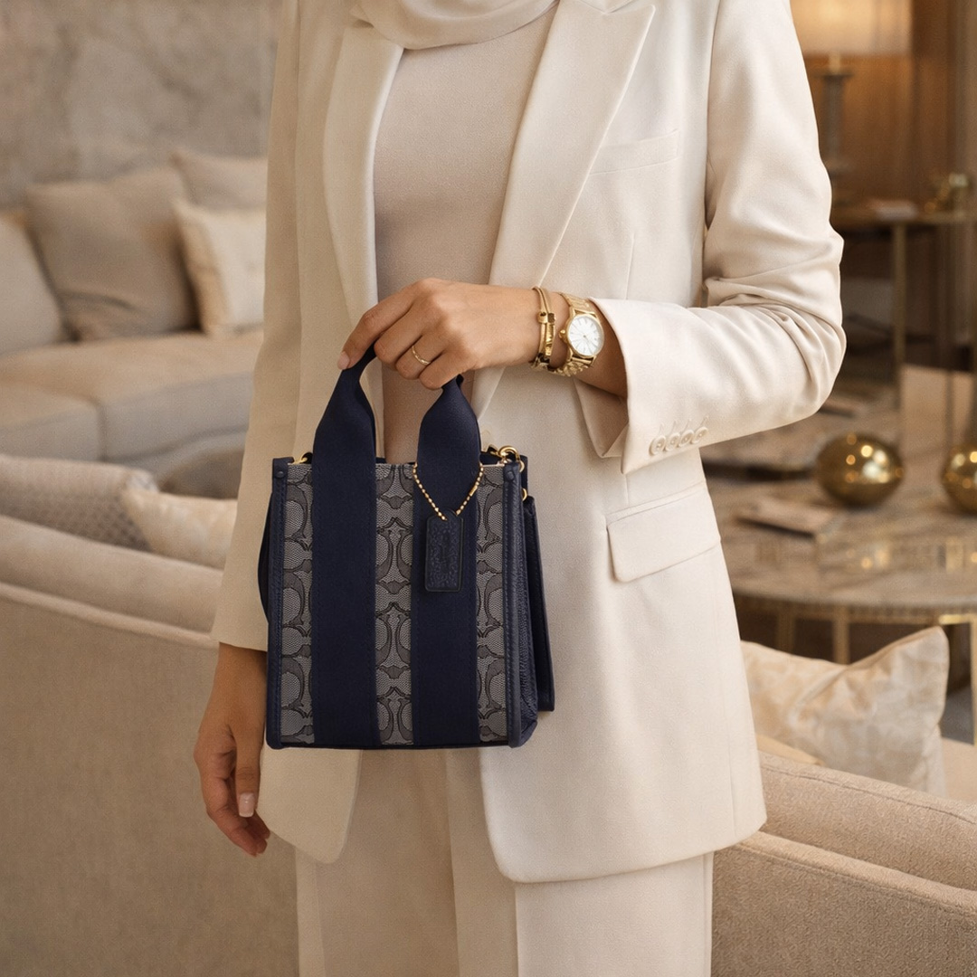  Coach Smith Mini Tote Bag In Signature Jacquard 