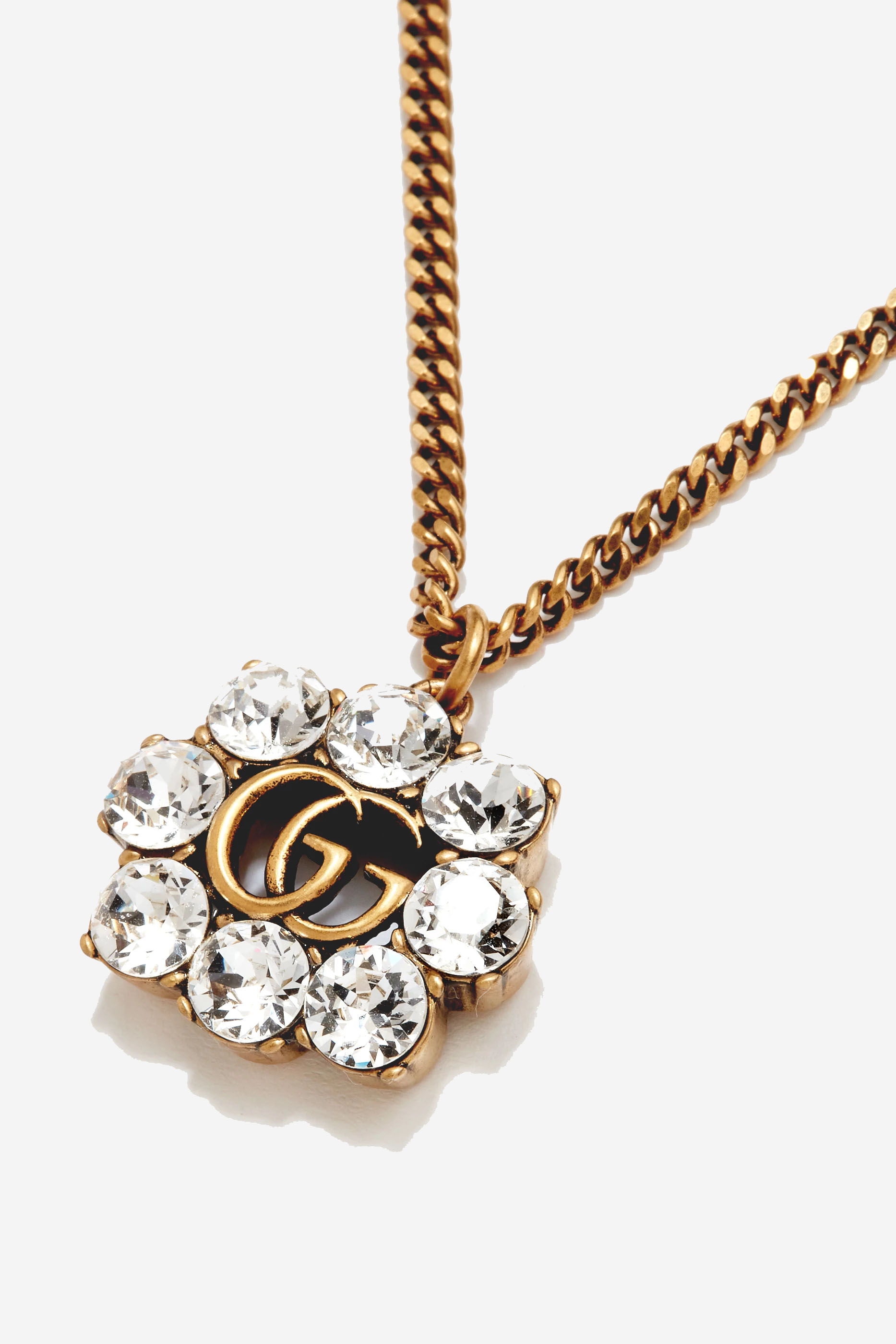  Gucci Crystal Double G Necklace 