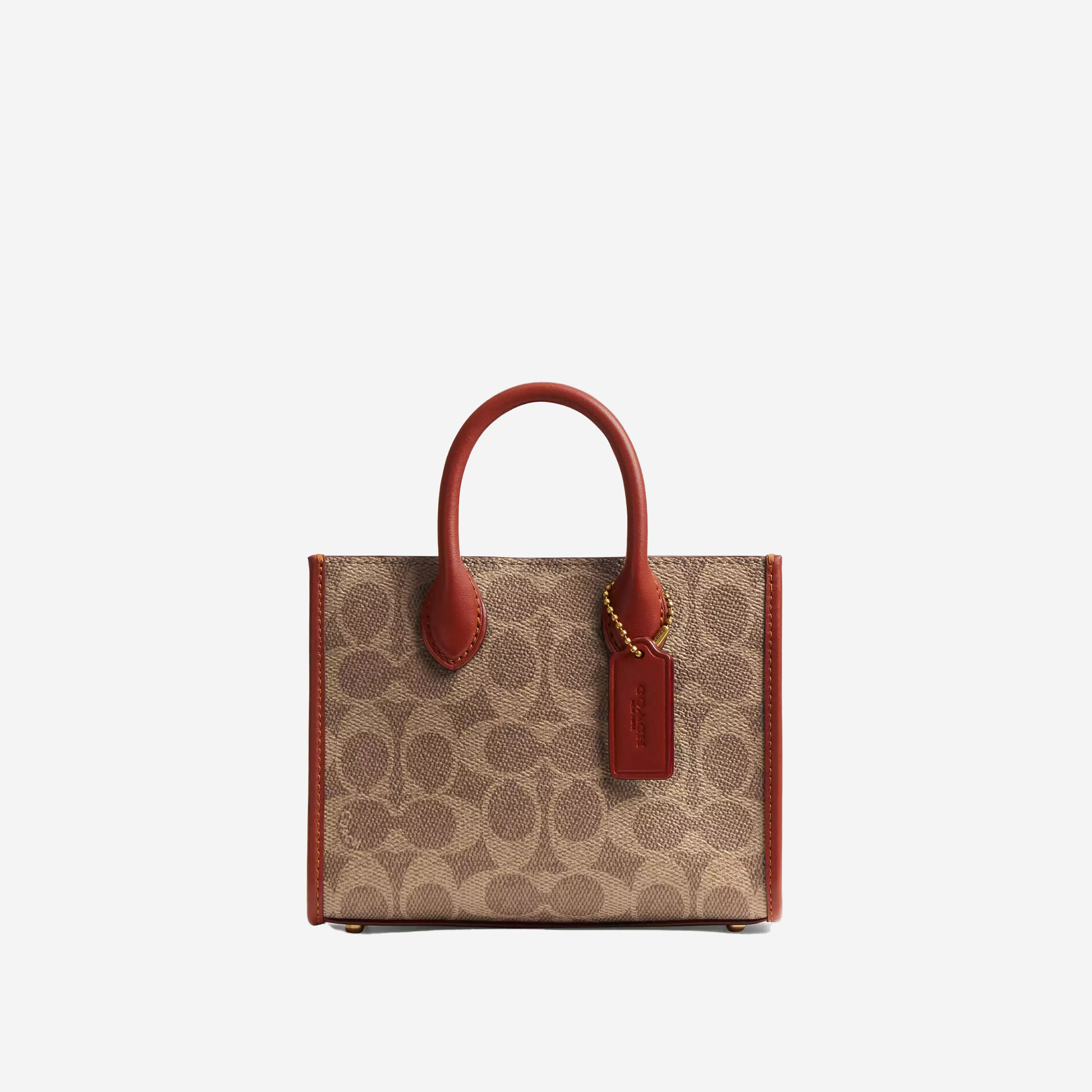 Coach Ace Tote Bag 17 In Signature Canvas Brass/Tan/Rust 