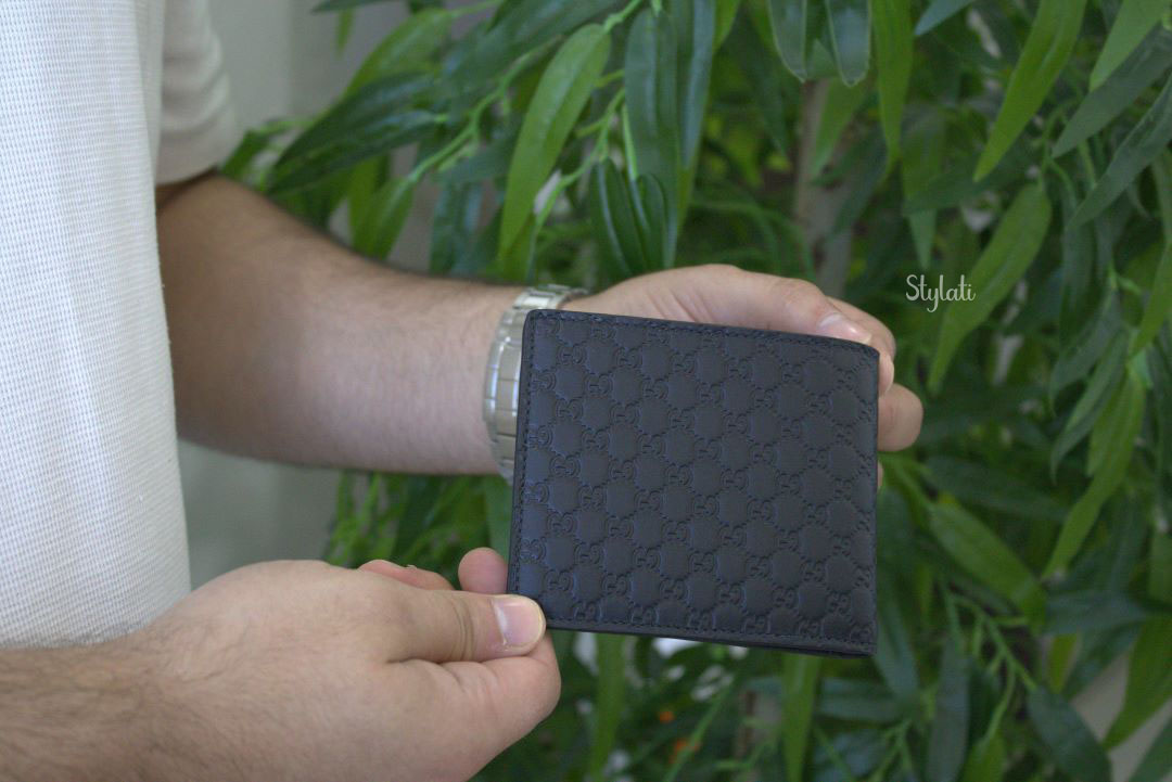  Gucci Microguccissima Pattern Leather Bifold Wallet  