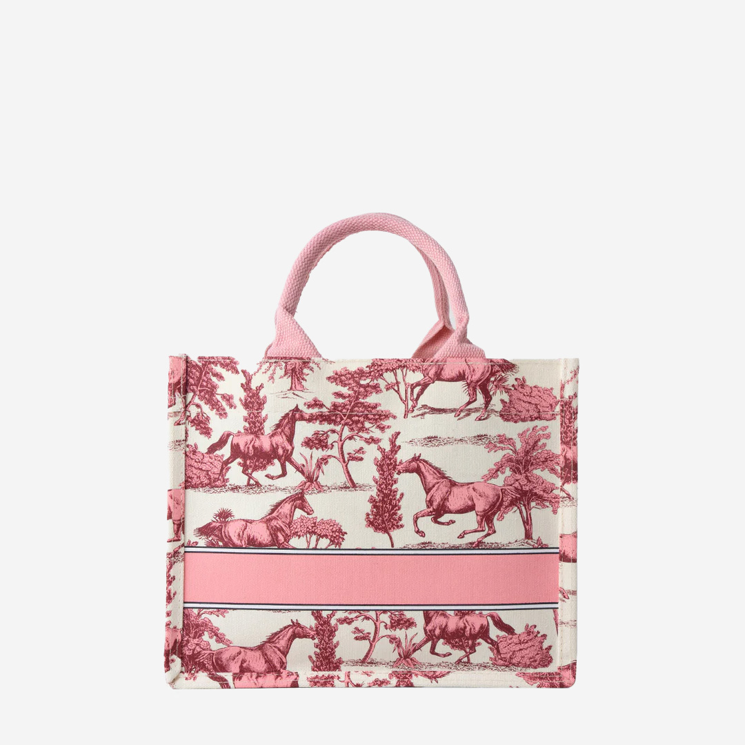  Christy Ng Toile Horse Mini Canvas Tote White 