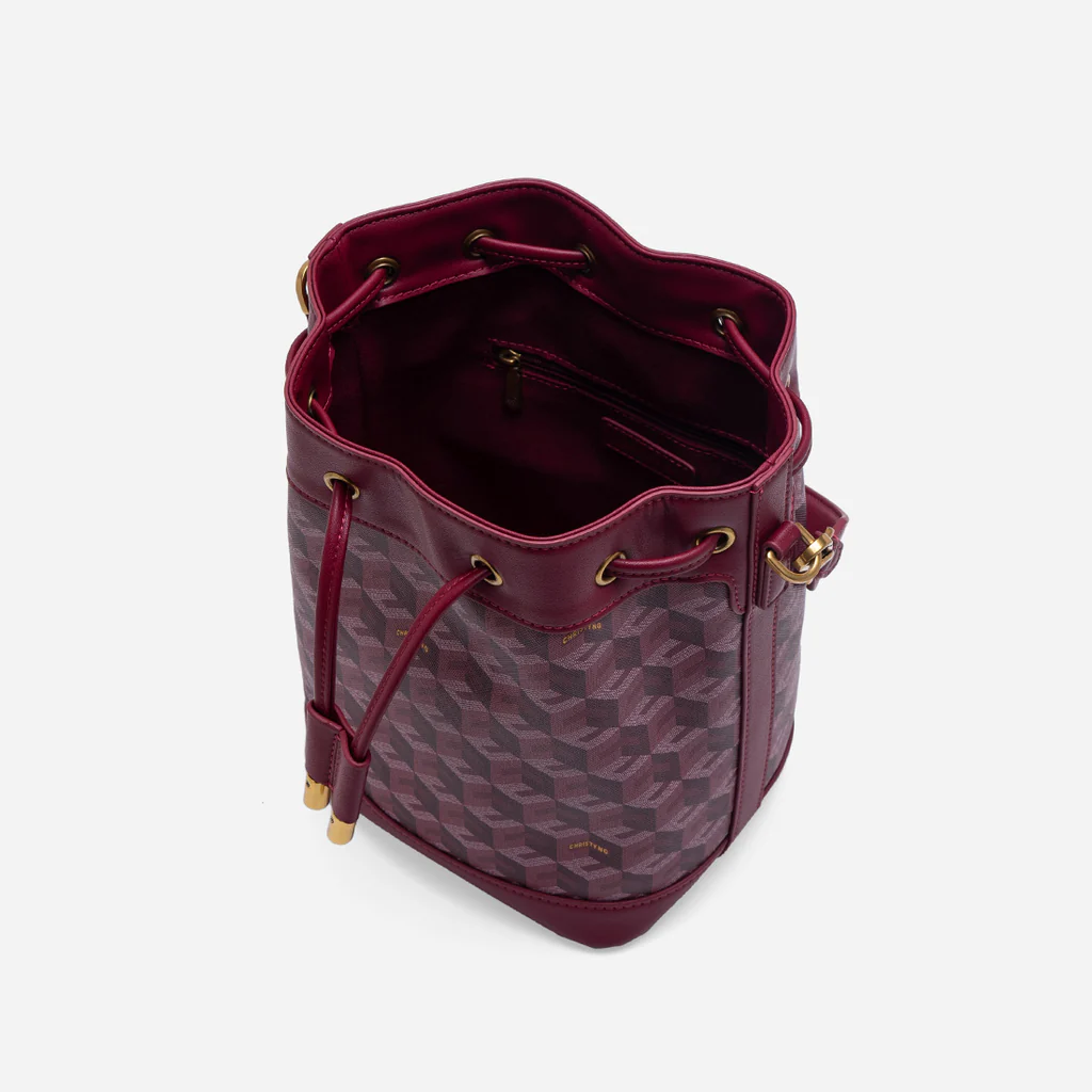 Christy Ng Giorgio Bucket Bag Burgundy