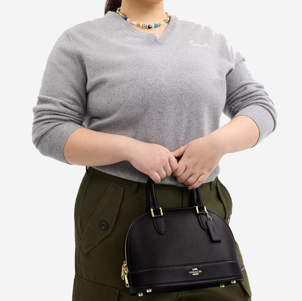  Coach Sabrina Satchel Bag Gold/Black 