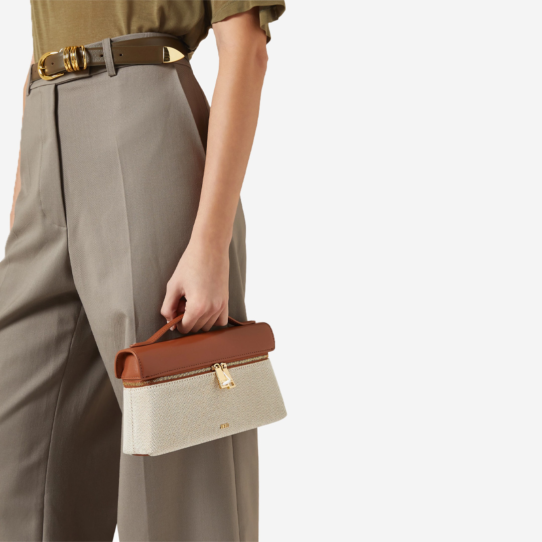  JW PEI Thea Top Handle Bag - Brown Canvas 