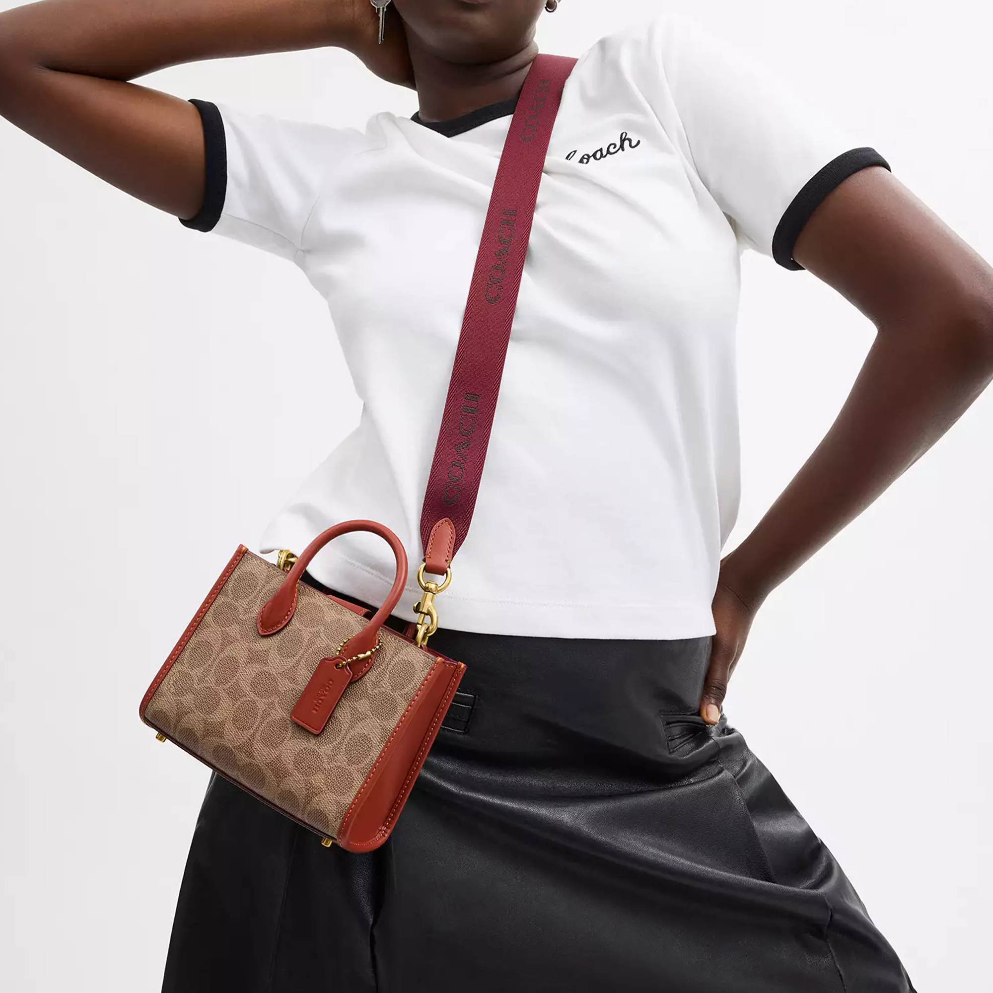  Coach Ace Tote Bag 17 In Signature Canvas Brass/Tan/Rust 