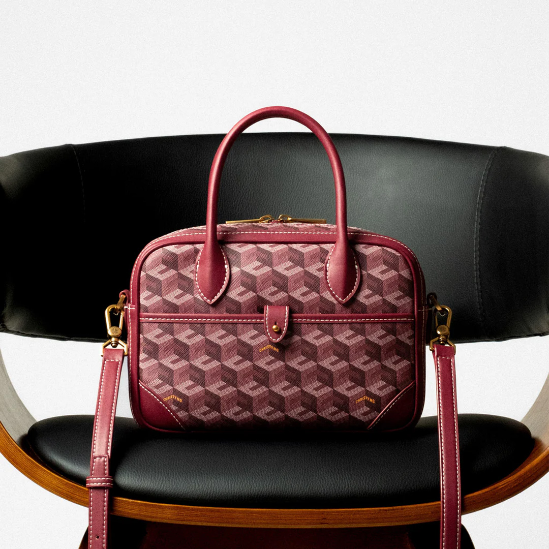  Christy Ng Marcelo Square Tote Bag Burgundy 