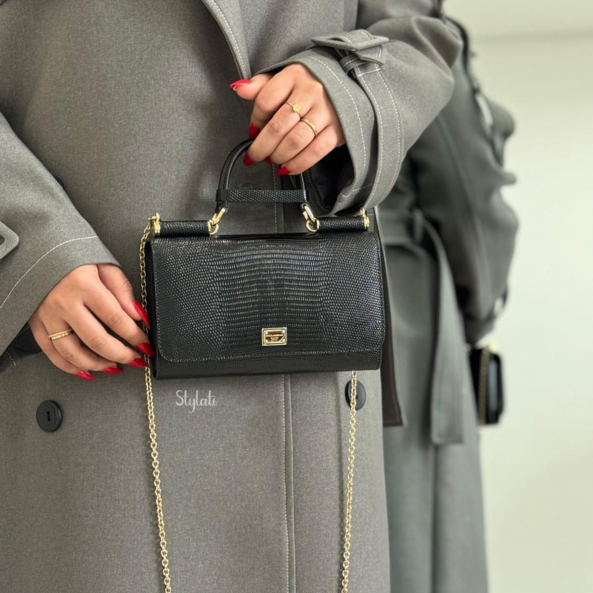  Dolce and Gabbana phone bags croco dauphine Black 