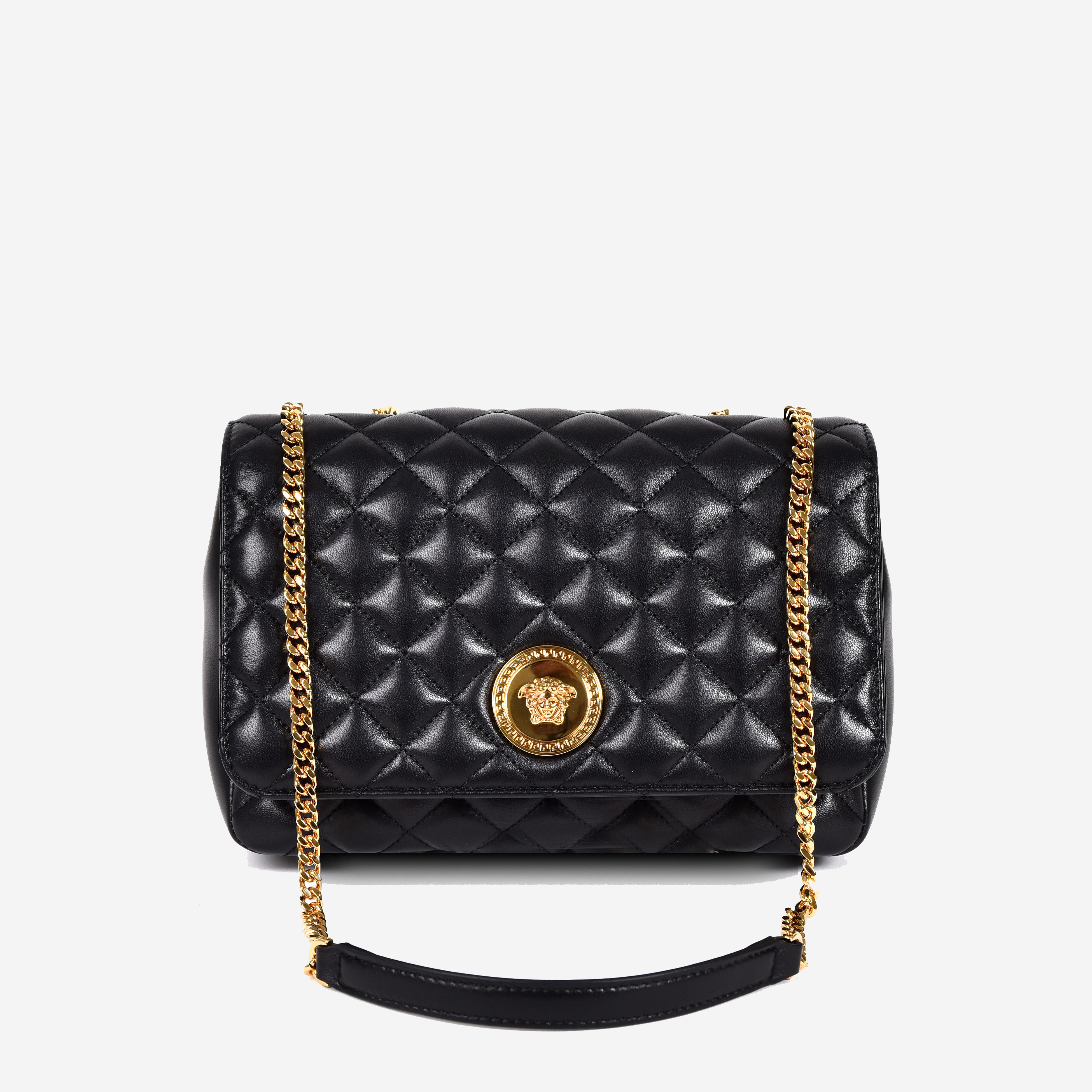  Versace Quilted Lamb Leather Shoulder Bag 