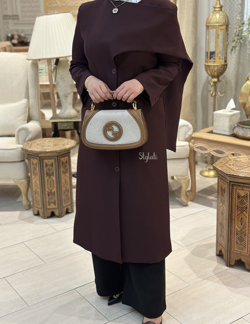 Gucci Handbag Blondie Arabella GG Canvas Bag   