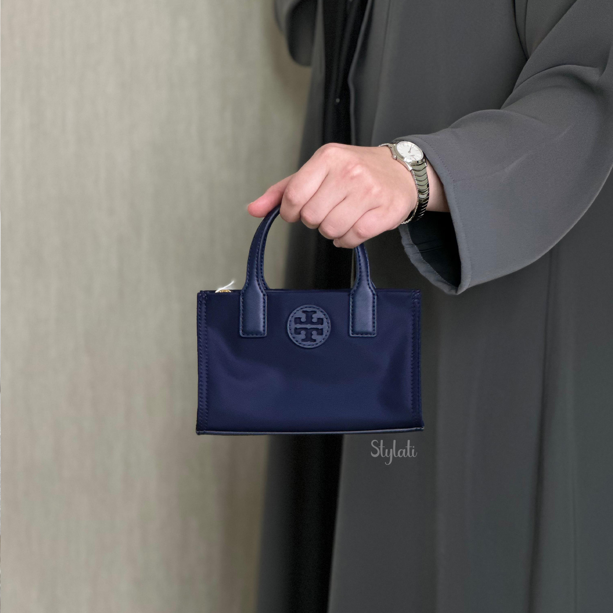  Tory Burch Ella Nylon Mini Tote Bag Navy 