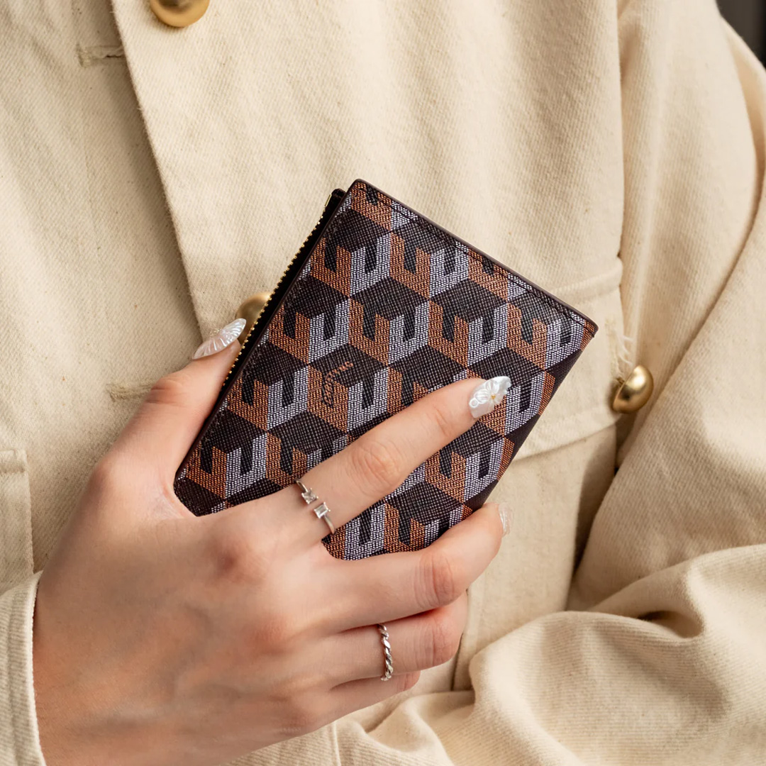  Christy Ng Erin Small Wallet (Print Edition) Chestnut Brown 