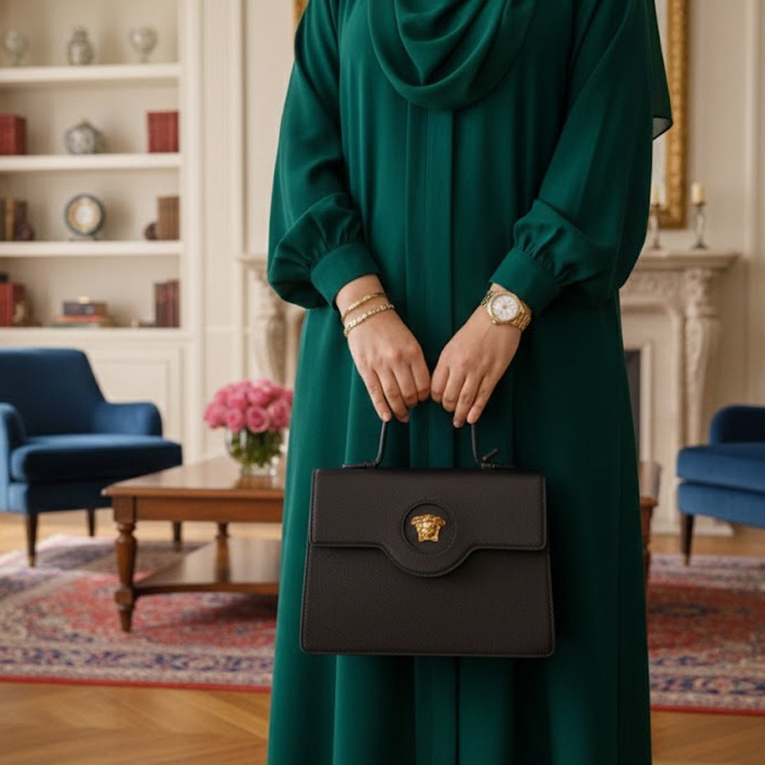  Versace Medusa leather handbag 