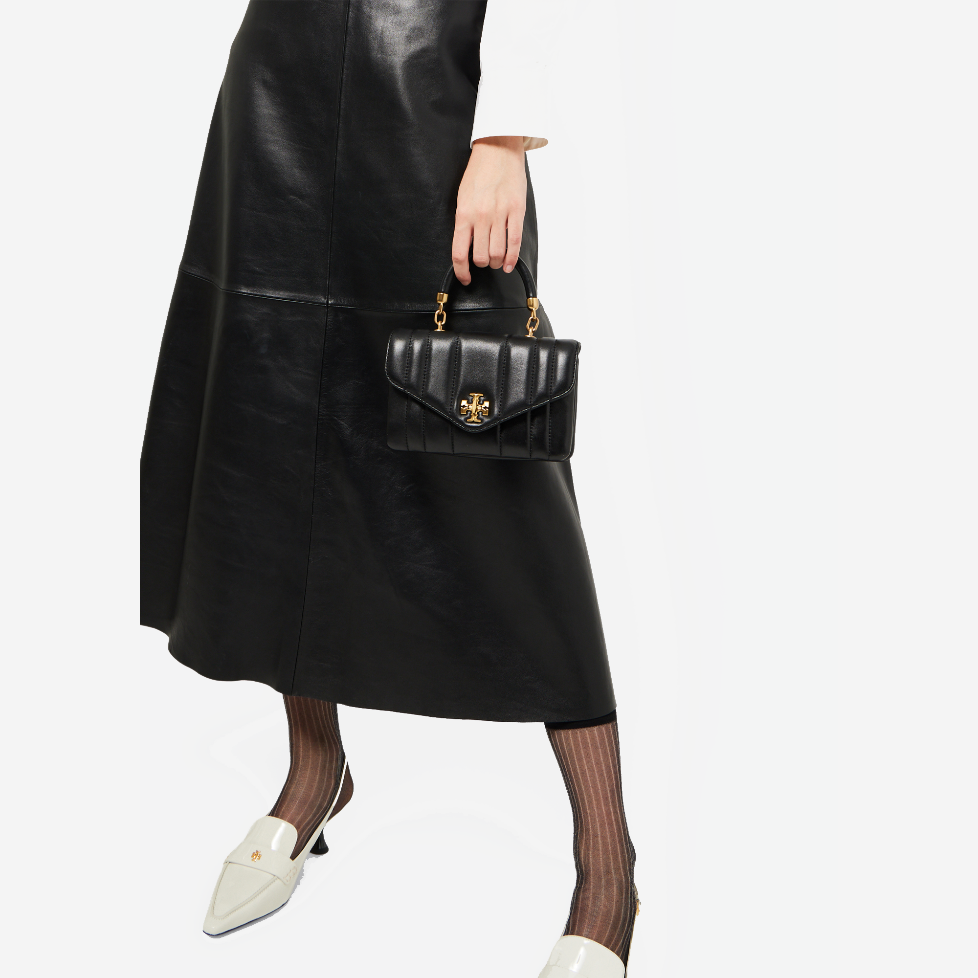  Tory Burch Mini Kira Top Handle Bag Black 