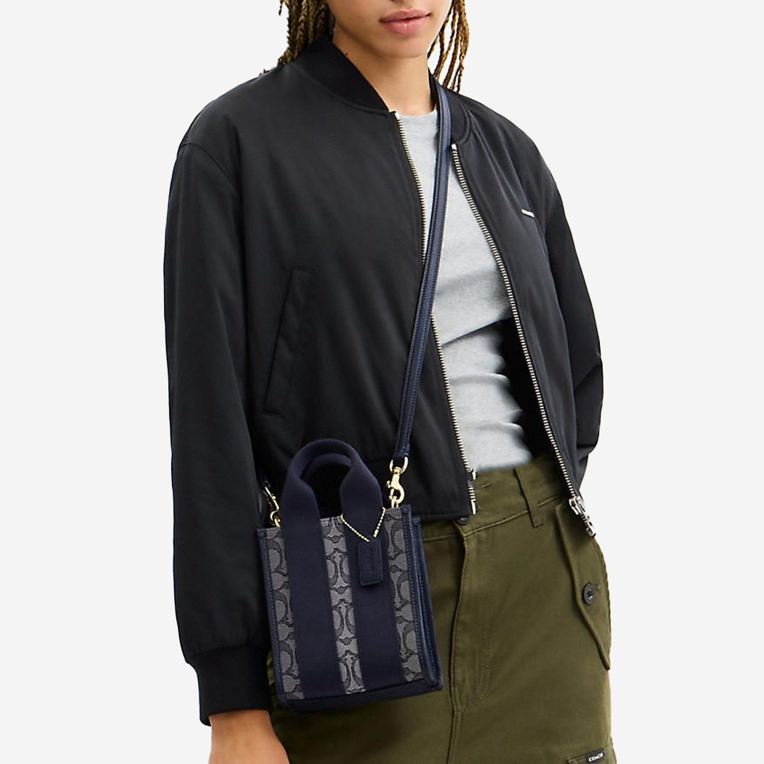  Coach Smith Mini Tote Bag In Signature Jacquard 