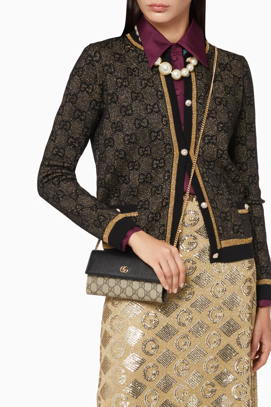  Gucci GG Marmont Chain Wallet 