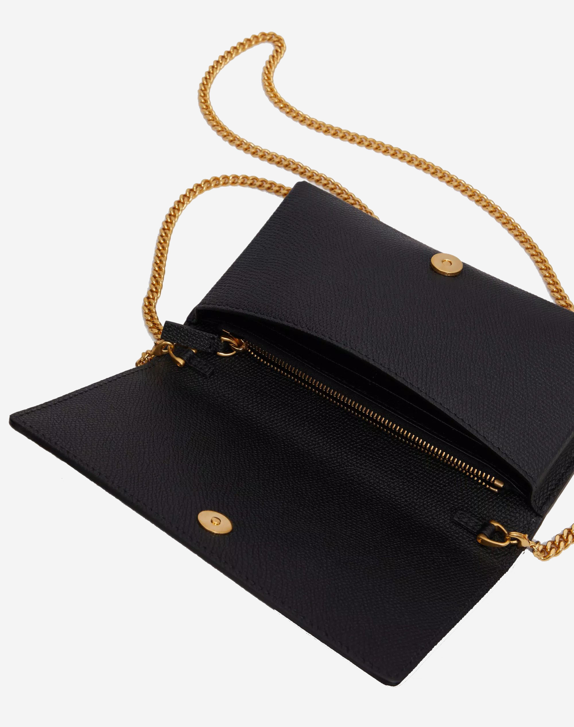 Valentino V Logo Signature Grainy Calfskin Wallet with Chain (Pre-Order Within 14 Days) 