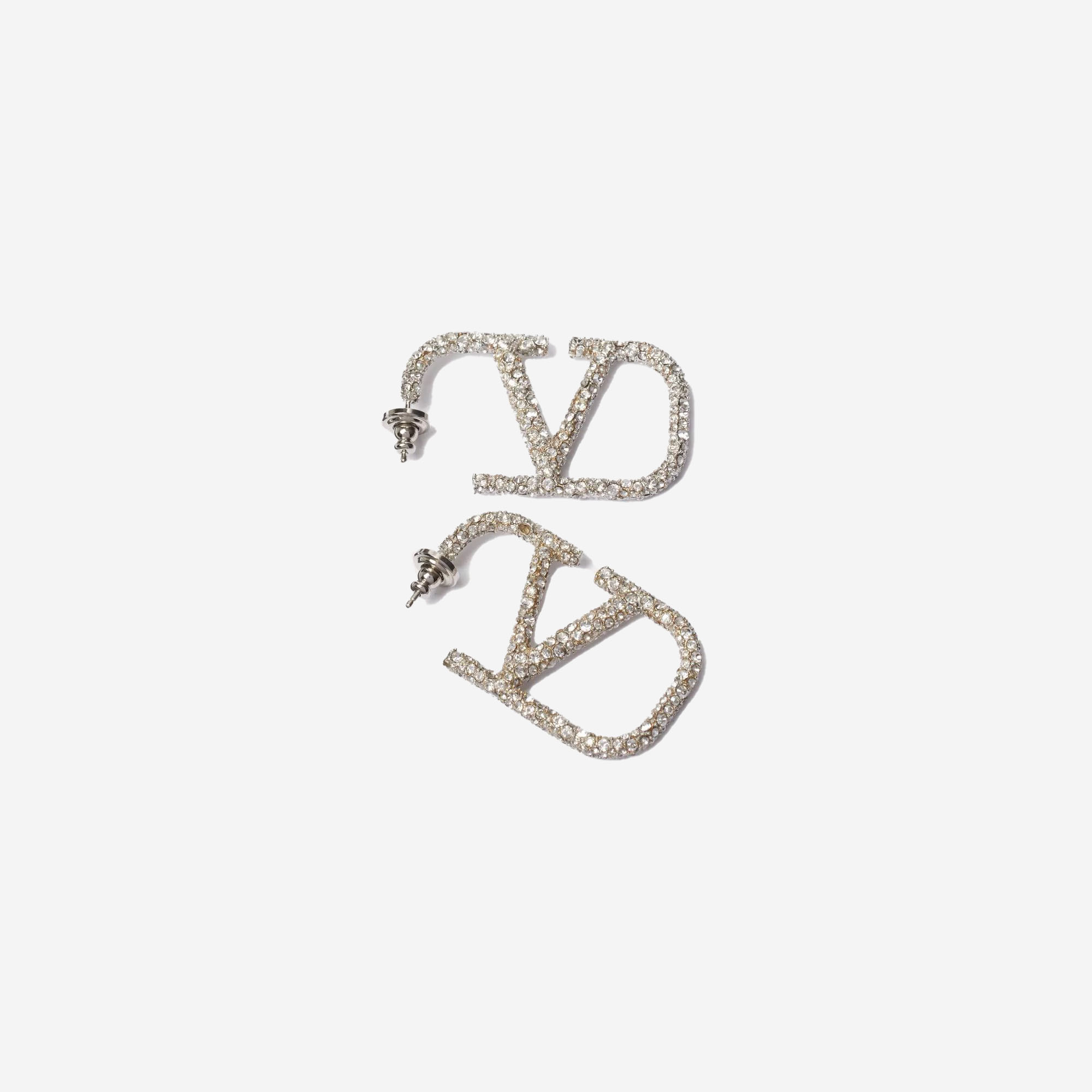  VLOGO SIGNATURE EARRINGS IN METAL AND SWAROVSKI CRYSTALS. (Pre-Order Within 14 Days) 