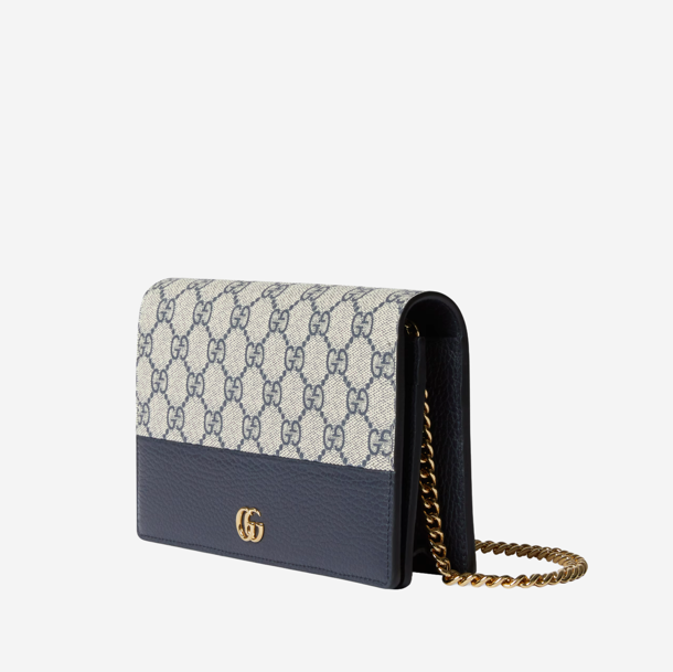  Gucci GG Marmont bi-color mini chain bag 