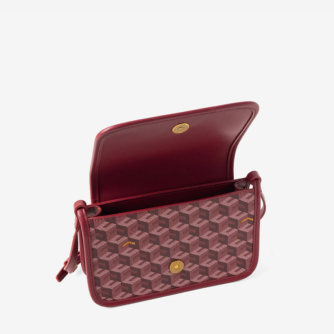  Christy Ng Hugo Messenger Bag Burgundy 