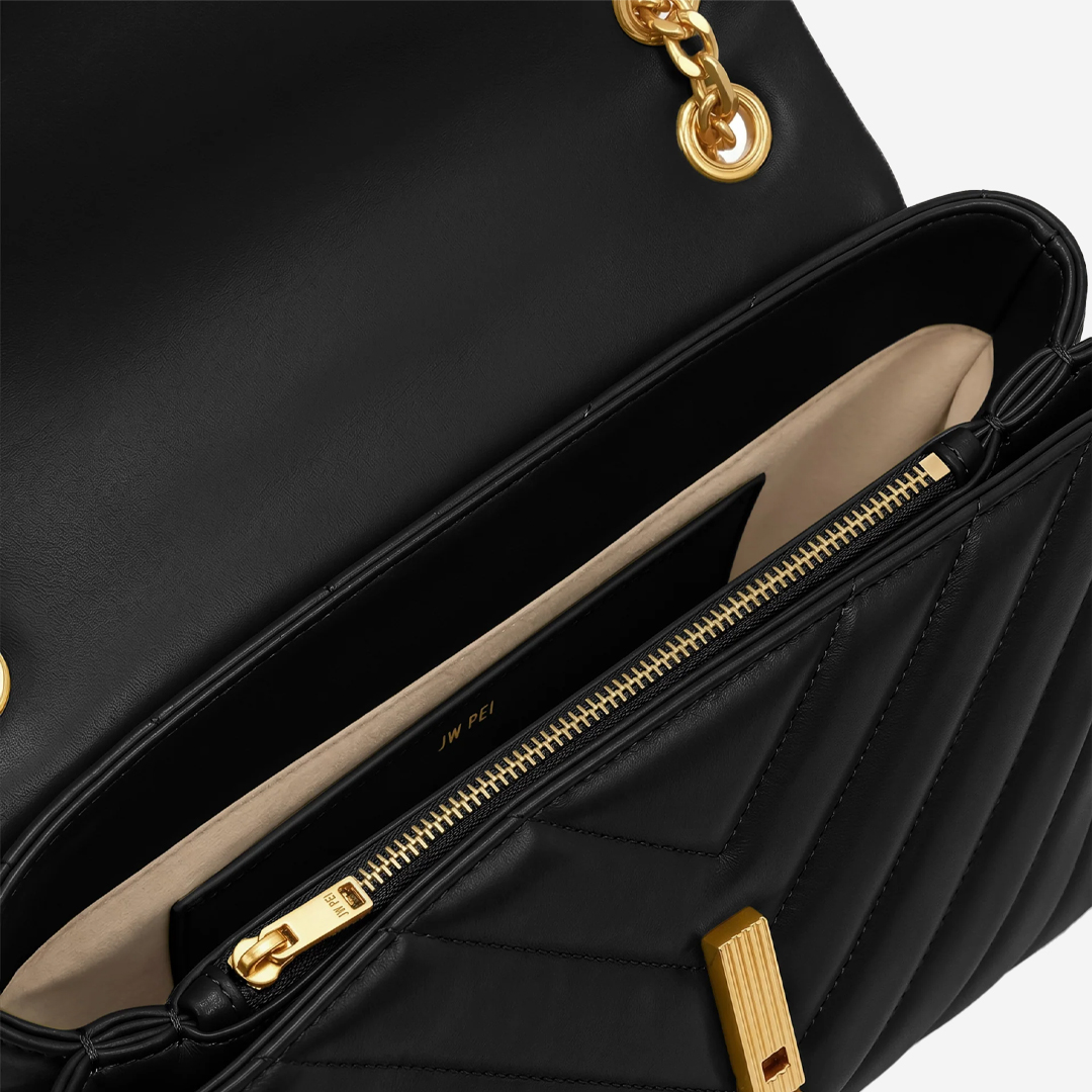  JW PEI Valerie Quilted Chain Flap Shoulder Bag - Black (Pre-Order Within 14 Days) 