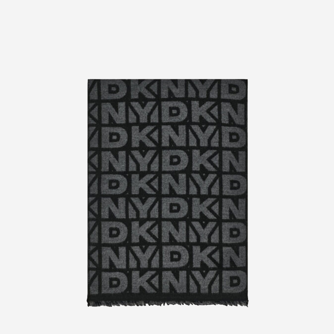  Dkny block logo blanket scarf Black 