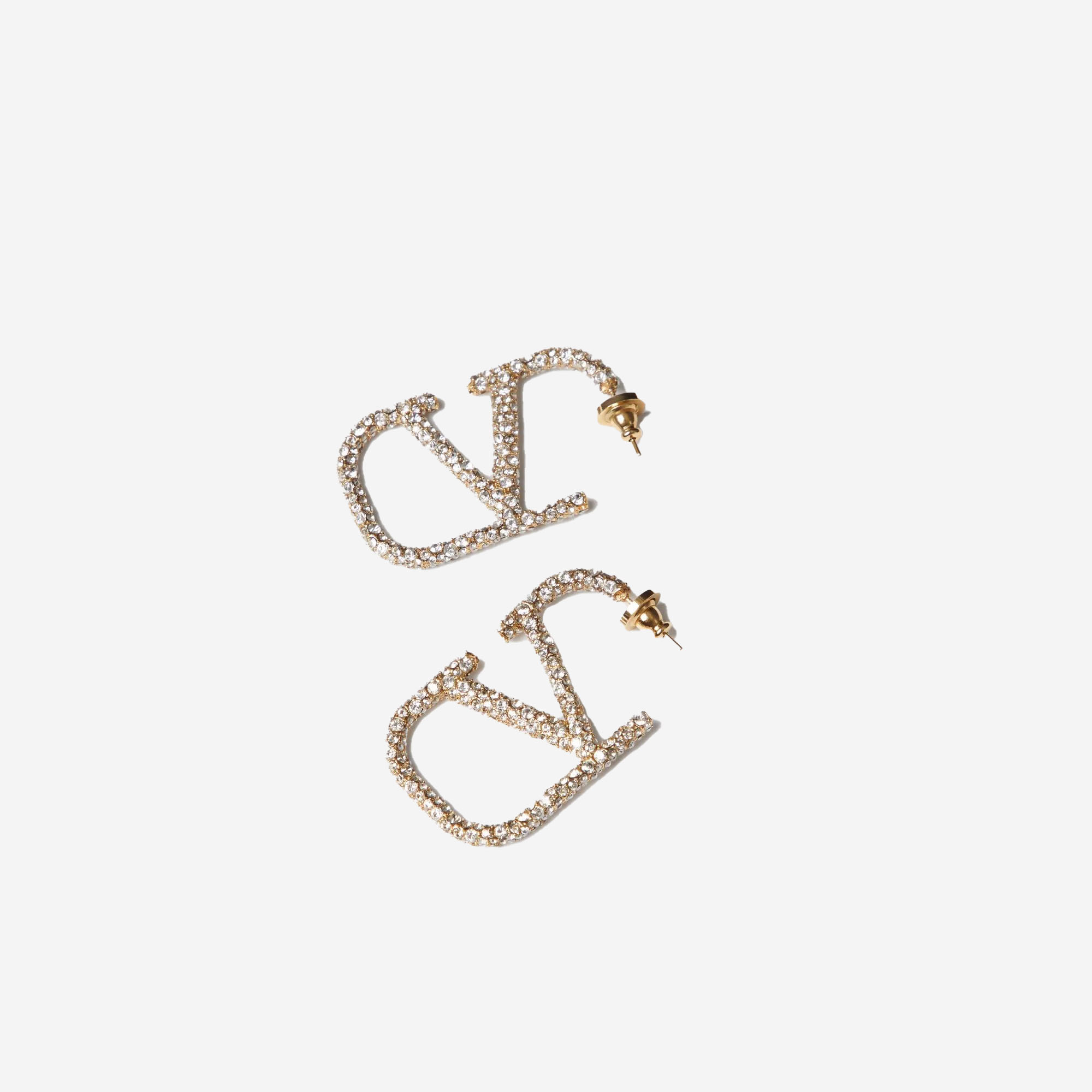  VLOGO SIGNATURE EARRINGS IN METAL AND SWAROVSKI CRYSTALS. (Pre-Order Within 14 Days) 