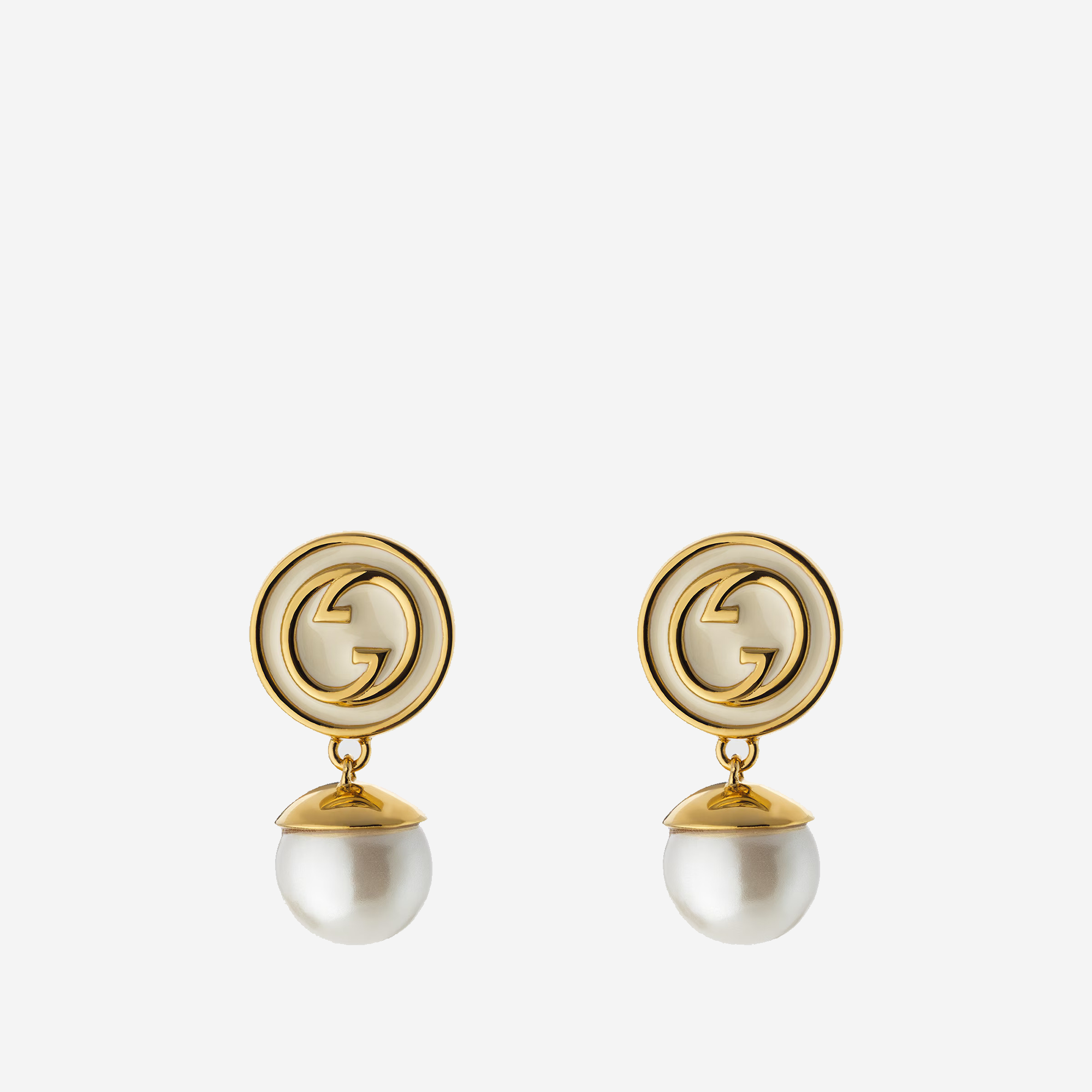 Gucci Blondie pearl drop earrings Metal with yellow gold-toned finish  