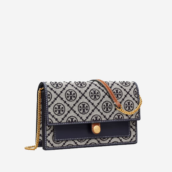  Tory Burch T Monogram Jacquard Chain Wallet 
