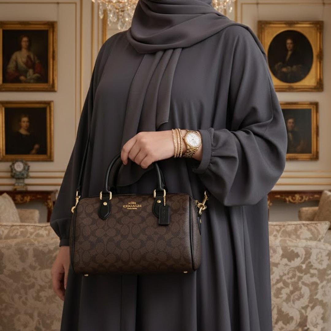  حقيبة ساتشل كوتش روان بلون أسود/بني 