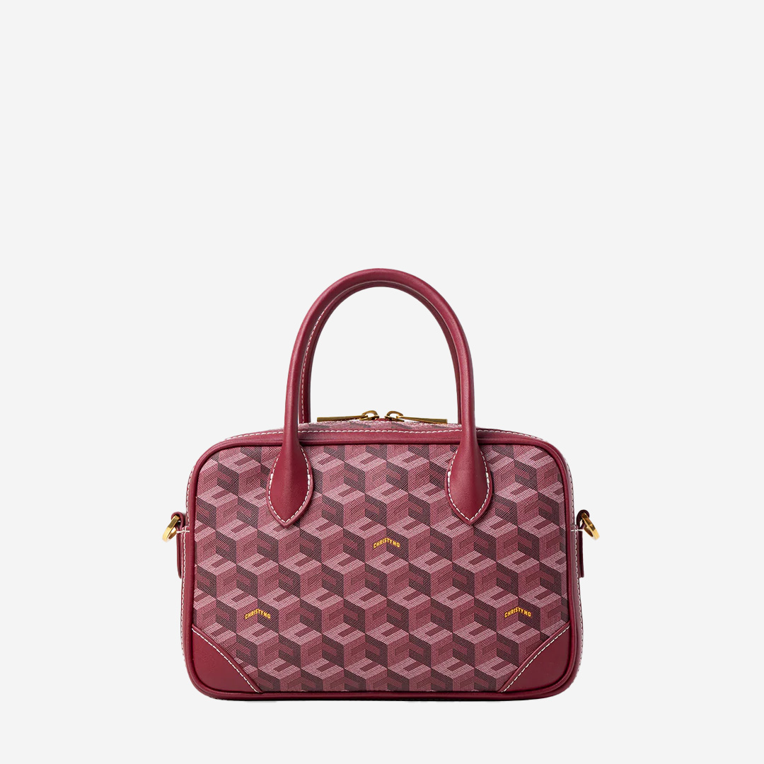  Christy Ng Marcelo Square Tote Bag Burgundy 