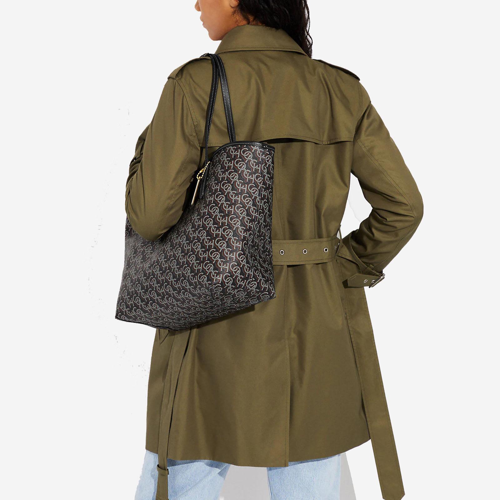  Coach City Monogram Print Tote Bag 