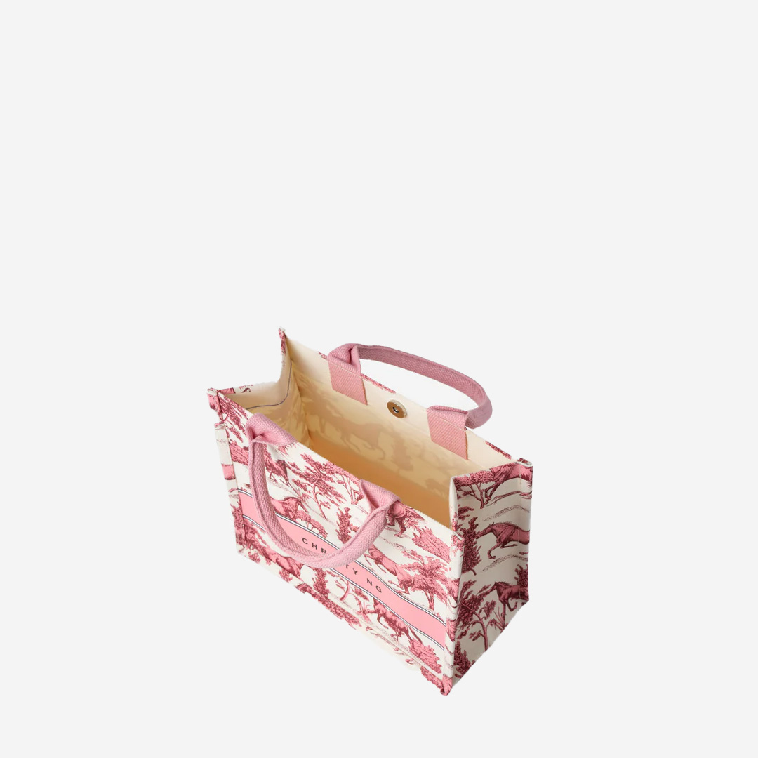  Christy Ng Toile Horse Mini Canvas Tote White 