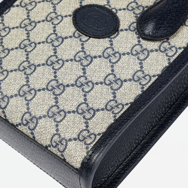  Gucci Mini Tote Bag with Interlocking G Navy Blue  