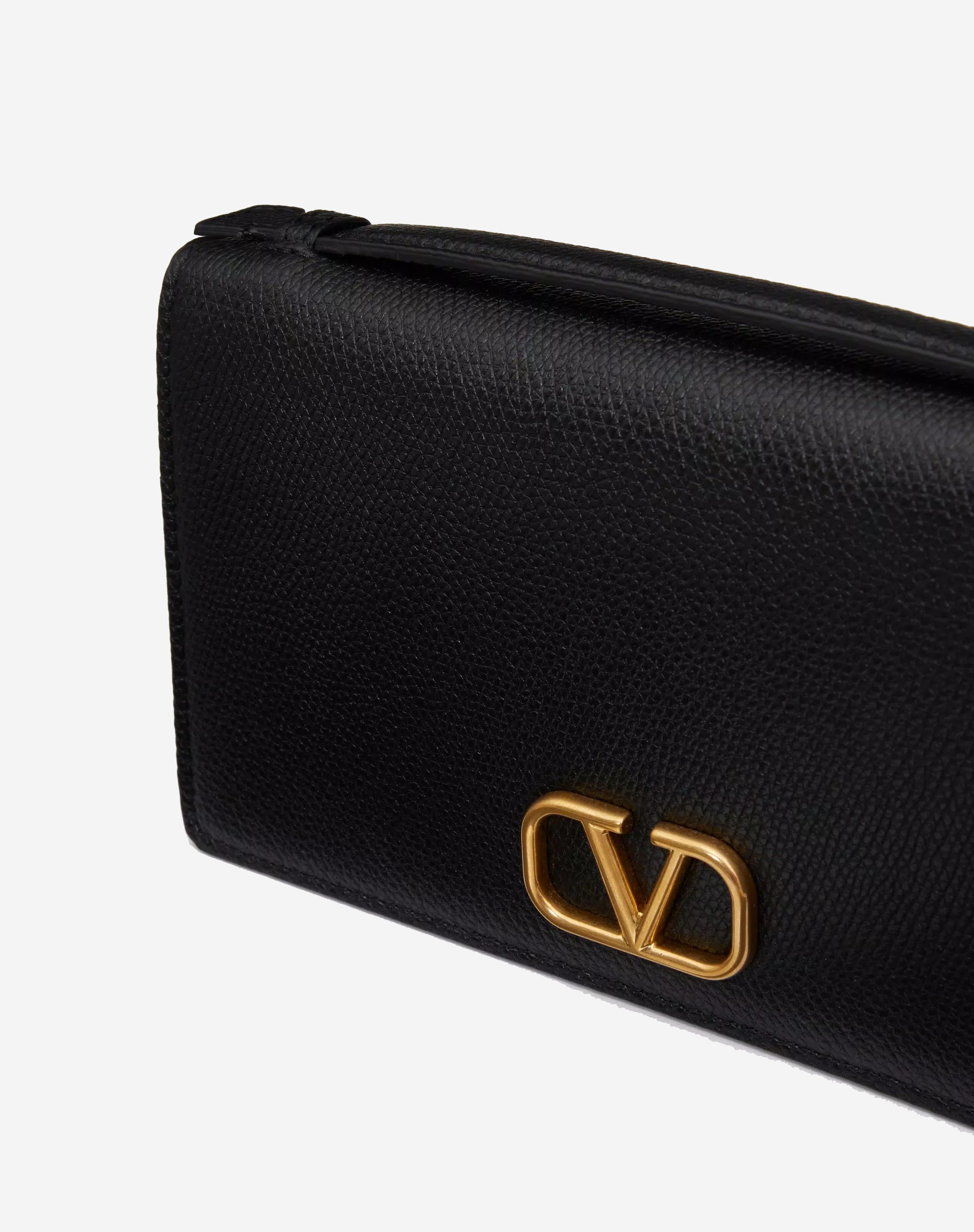  Valentino V Logo Signature Grainy Calfskin Wallet with Chain (Pre-Order Within 14 Days) 