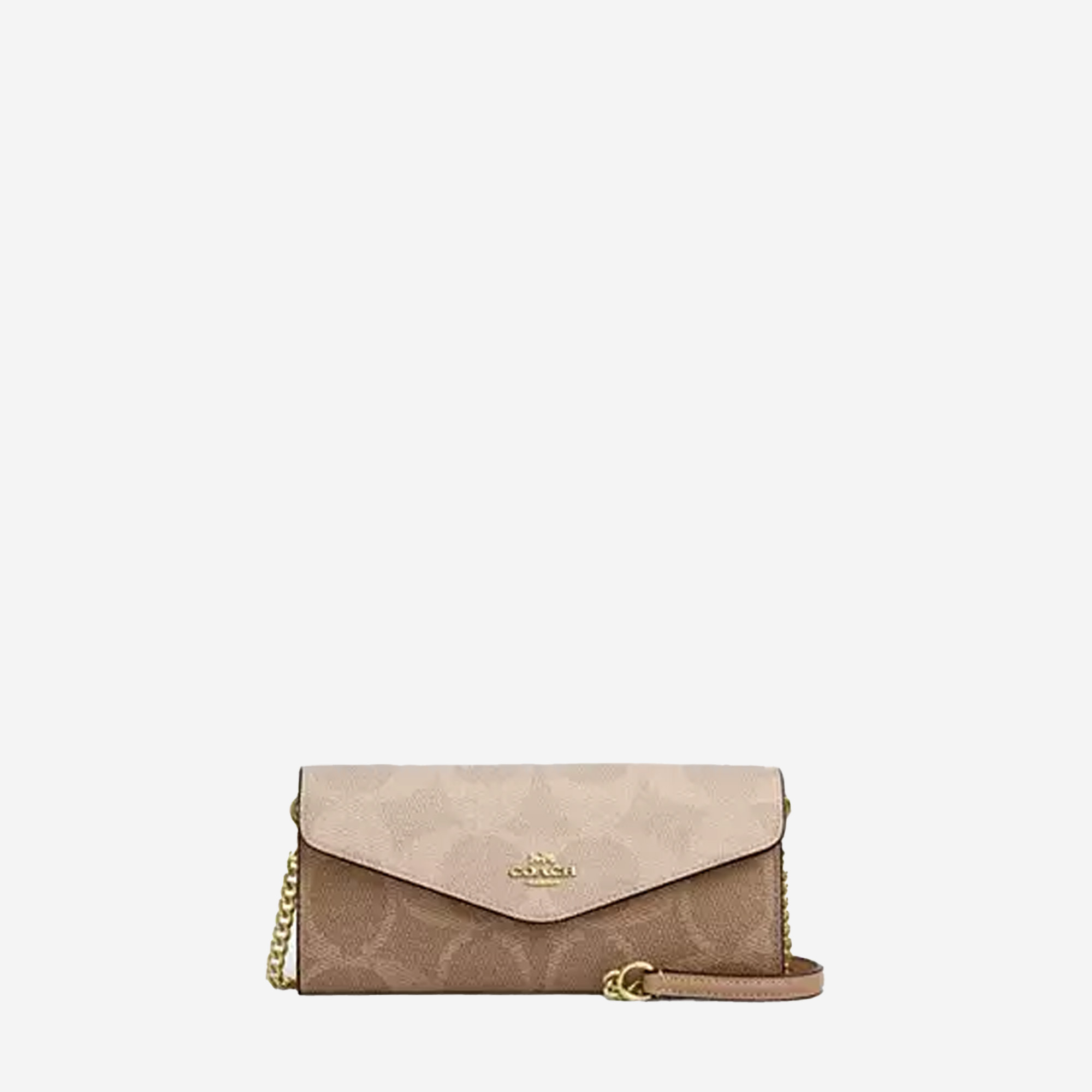  Coach Klare Wallet With Chain In Blocked Signature Canvas 