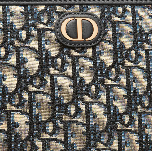  Dior 30 Montaigne Dea Pouch Blue Oblique Jacquard 
