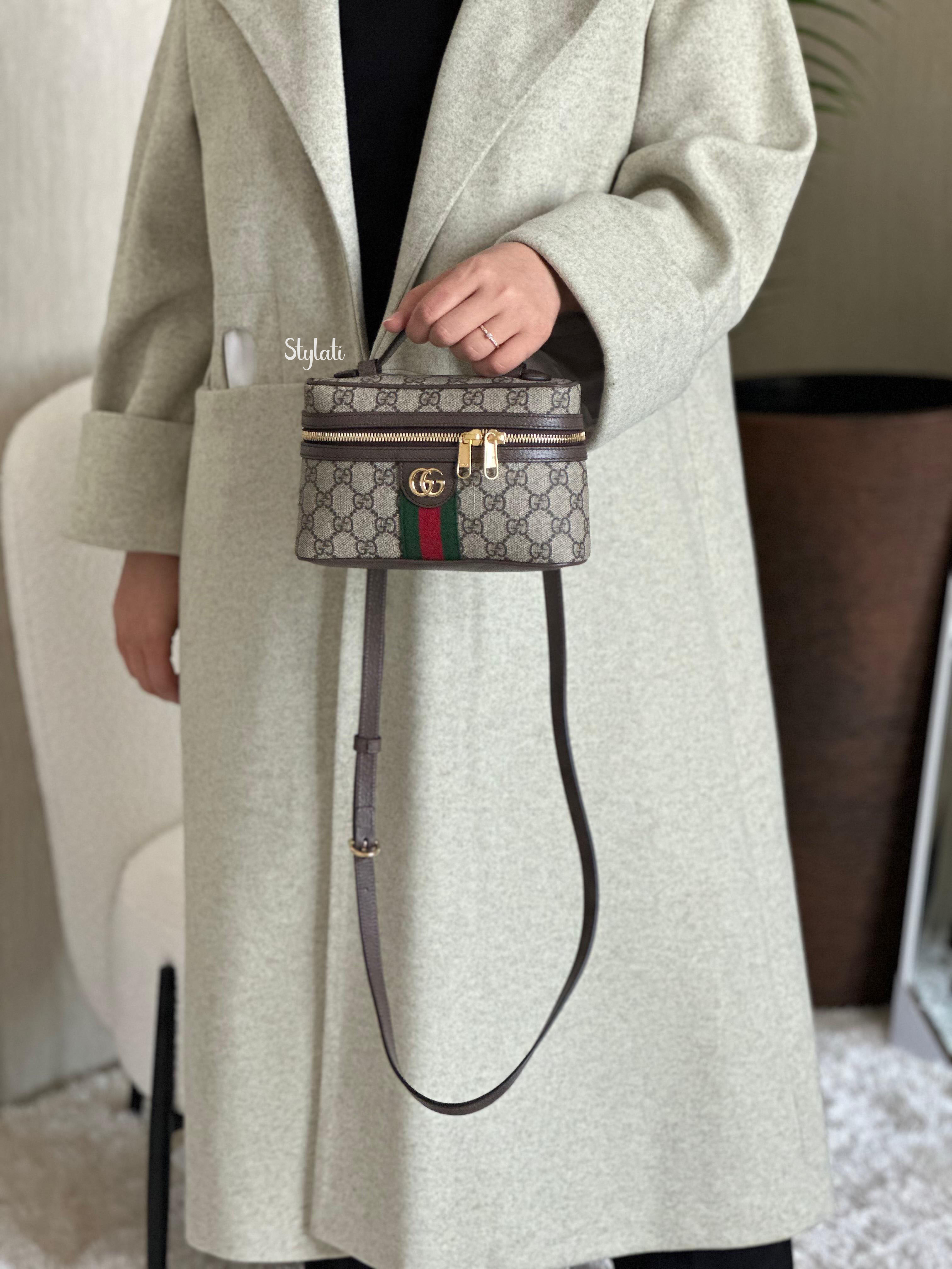  Gucci Super mini borsa a spalla Ophidia Brown 