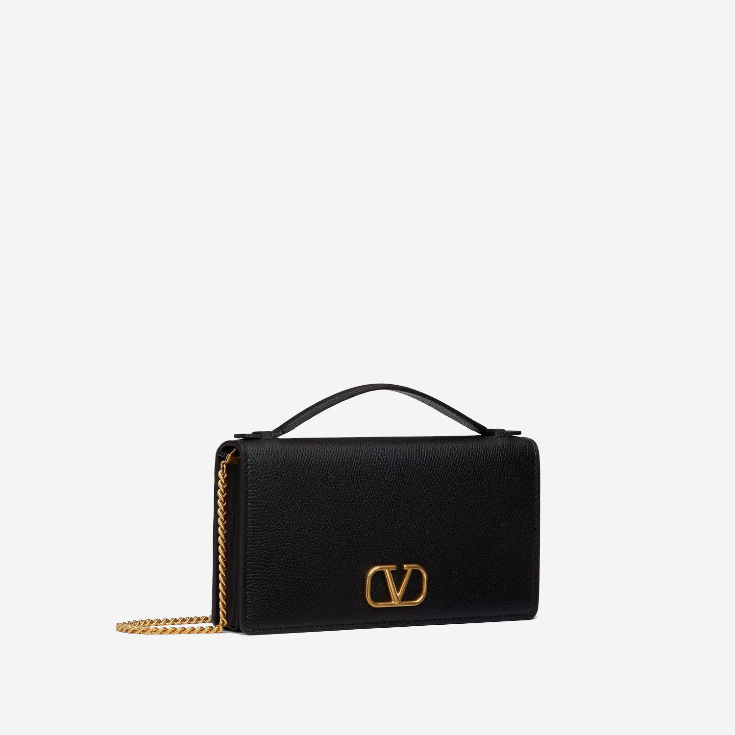  Valentino V Logo Signature Grainy Calfskin Wallet with Chain (Pre-Order Within 14 Days) 