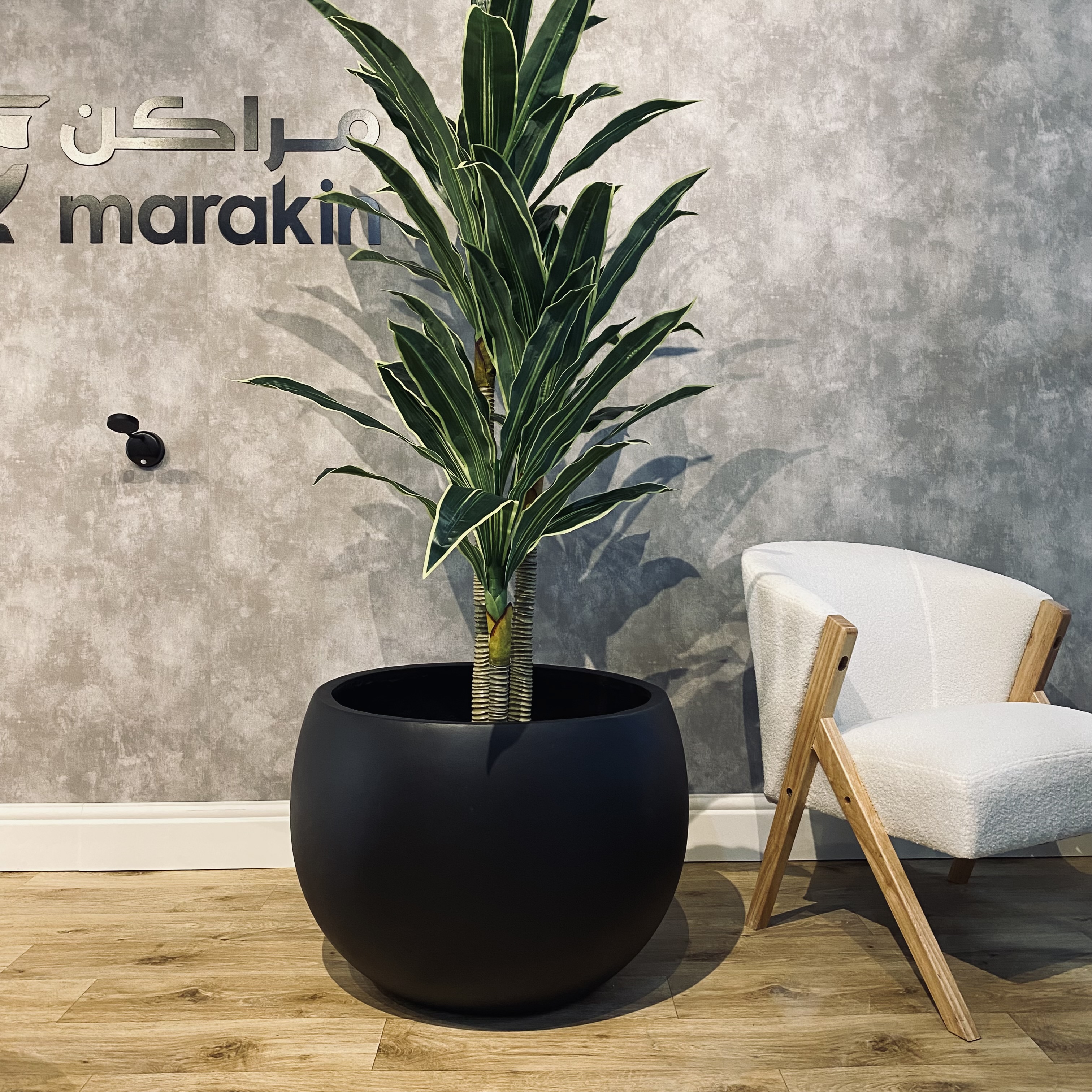 مركن دائري GRC لون اسود 