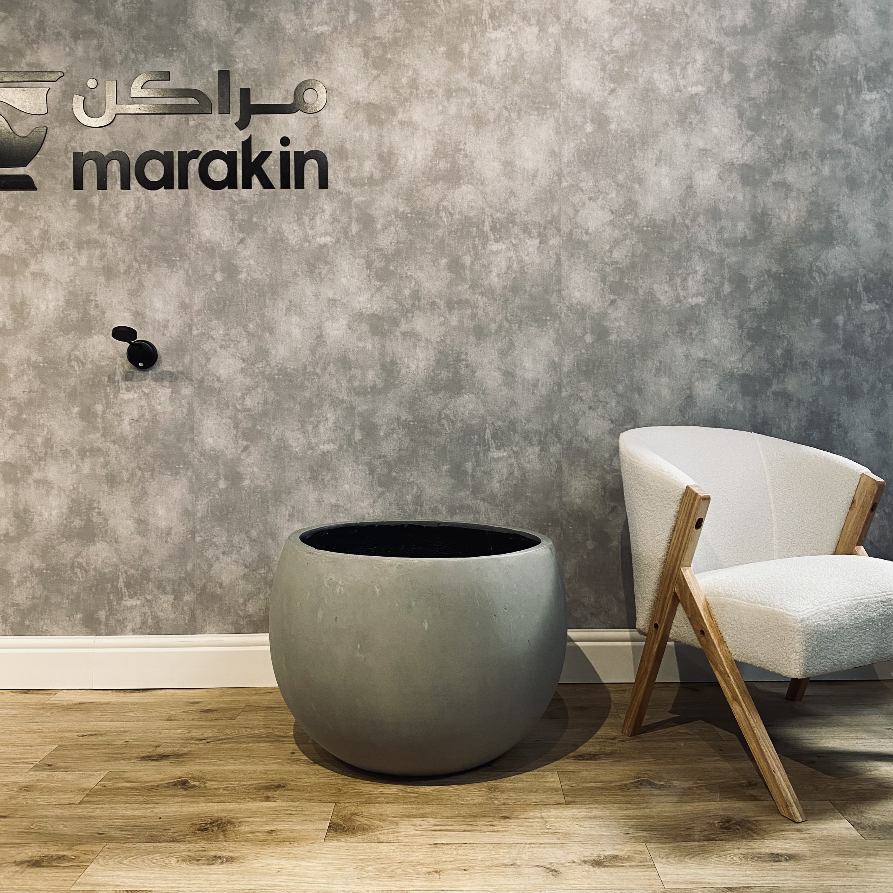  مركن دائري GRC لون اسمنتي 