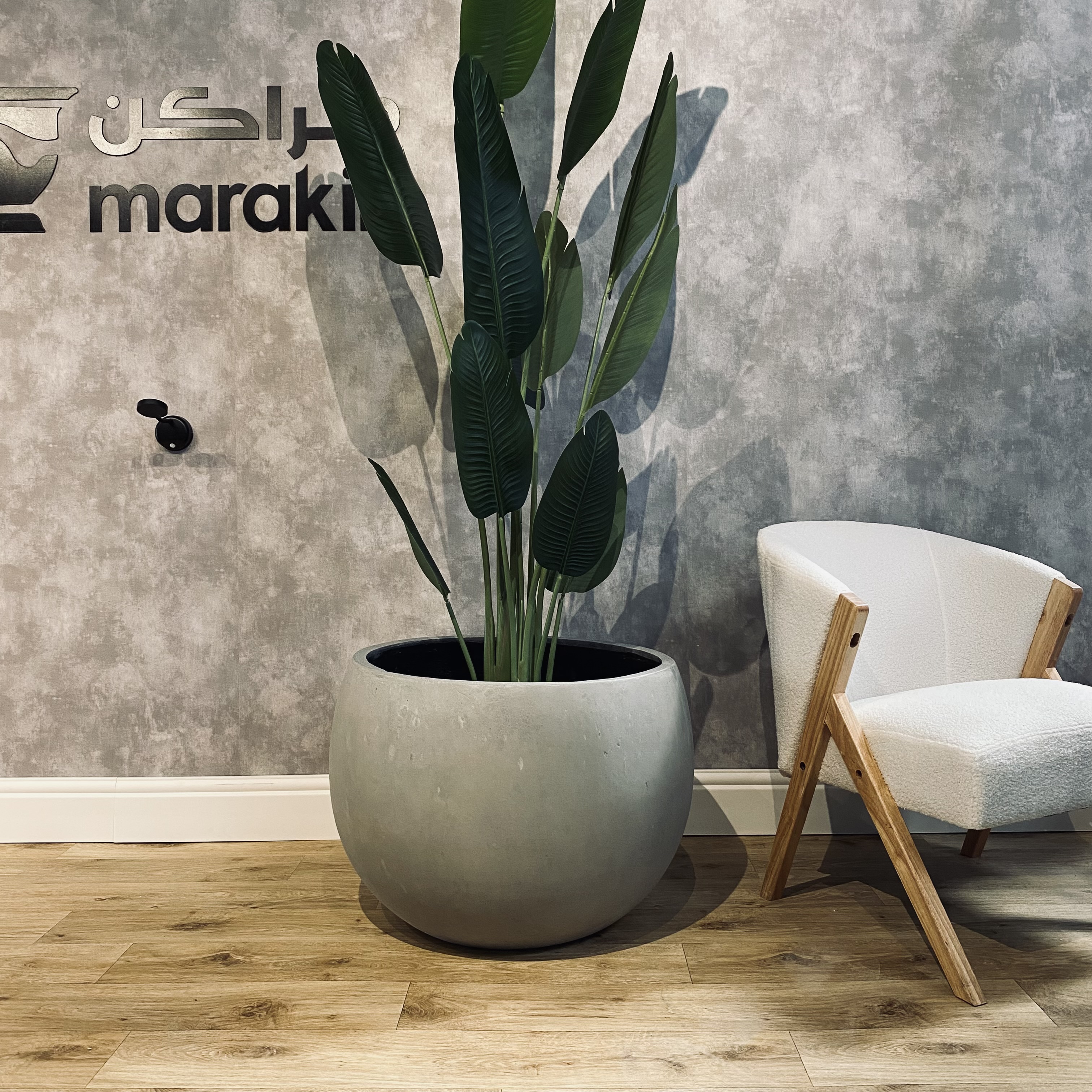  مركن دائري GRC لون اسمنتي 