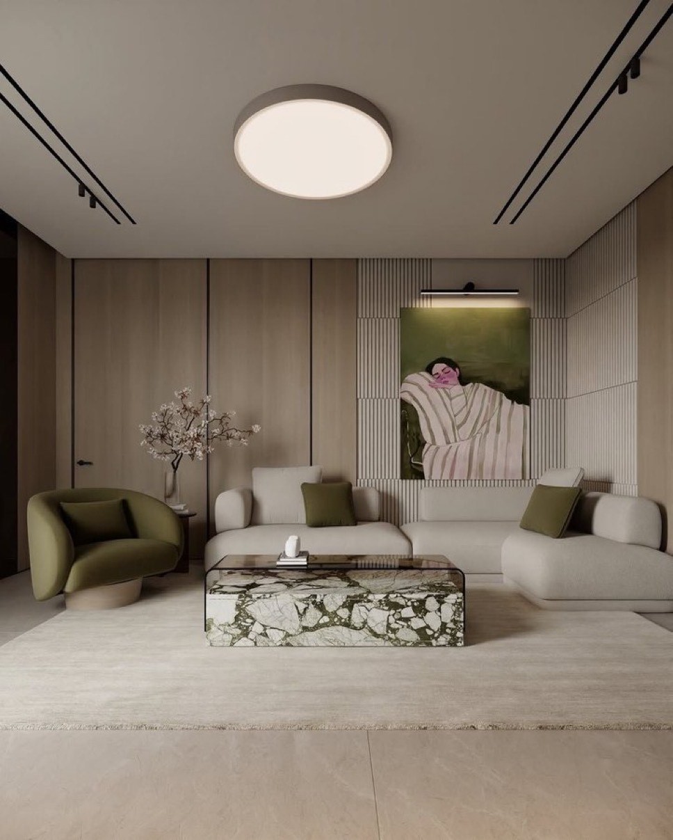 U-shaped and circular sofa