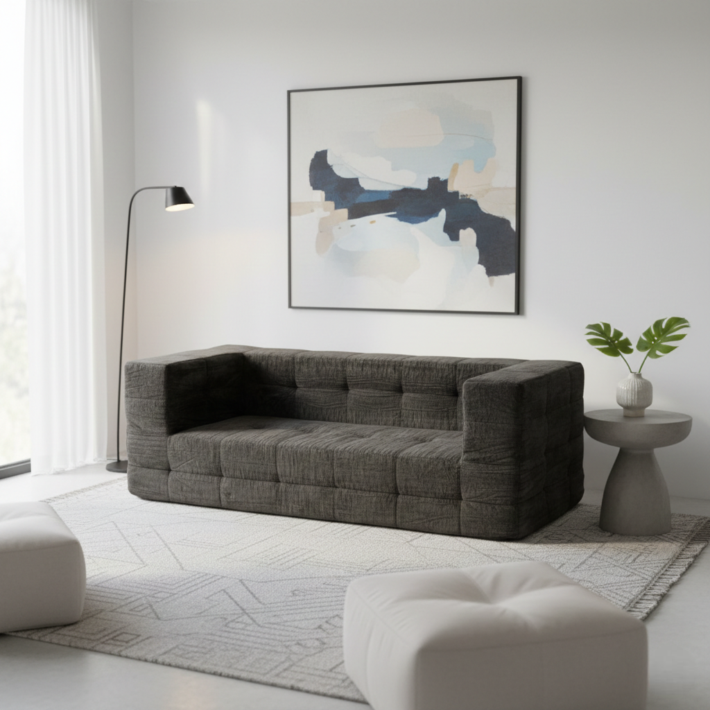 كنبة مودرن بتصميم هندسي أنيق ومبطن