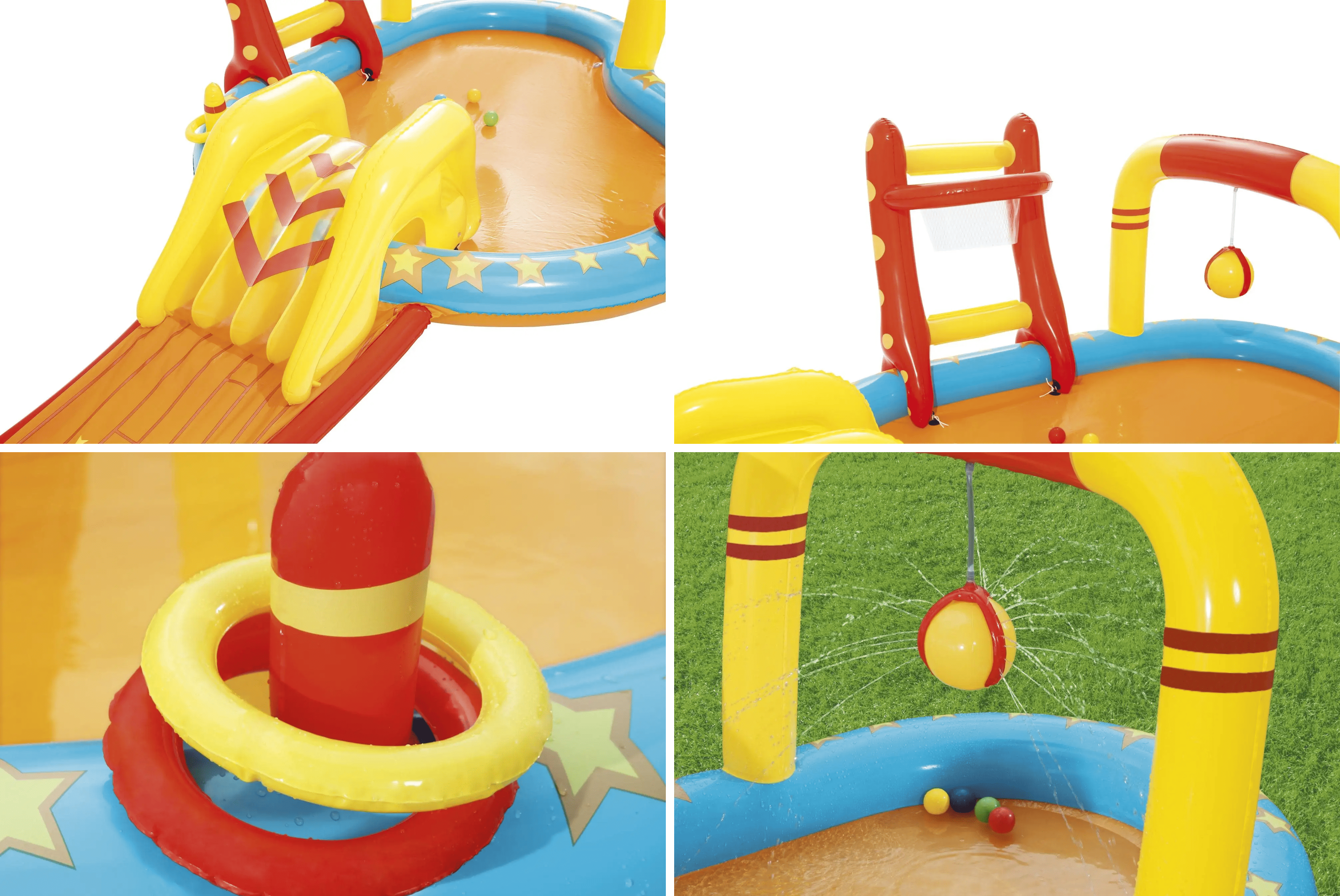  Kids’ pool with an attractive water park design – pool with slide and fun interactive toys 