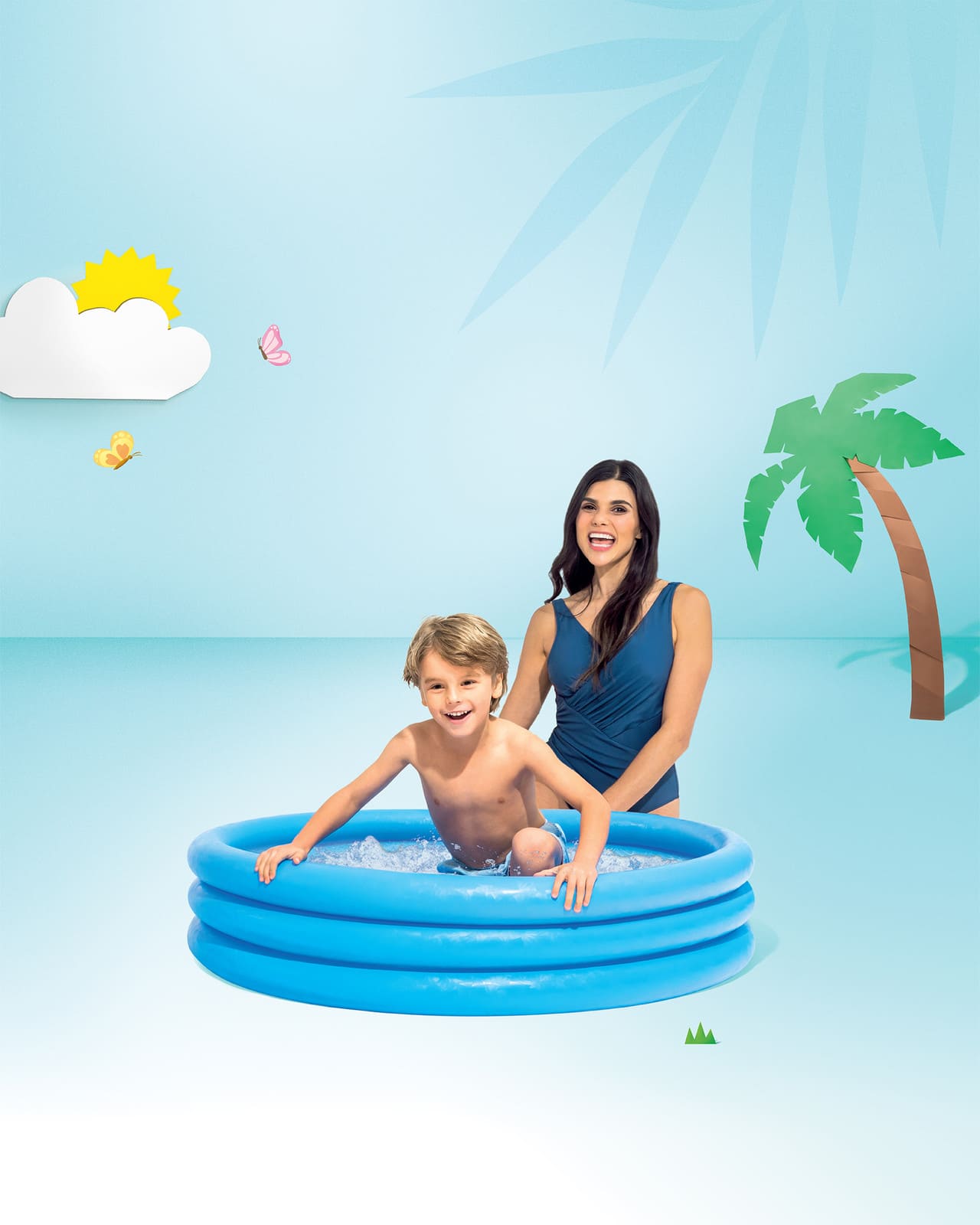  Inflatable round pool for kids - Small-sized pool for children, 114×25 cm 